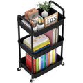 3-Tier Plastic Rolling Utility Cart with Handle O323