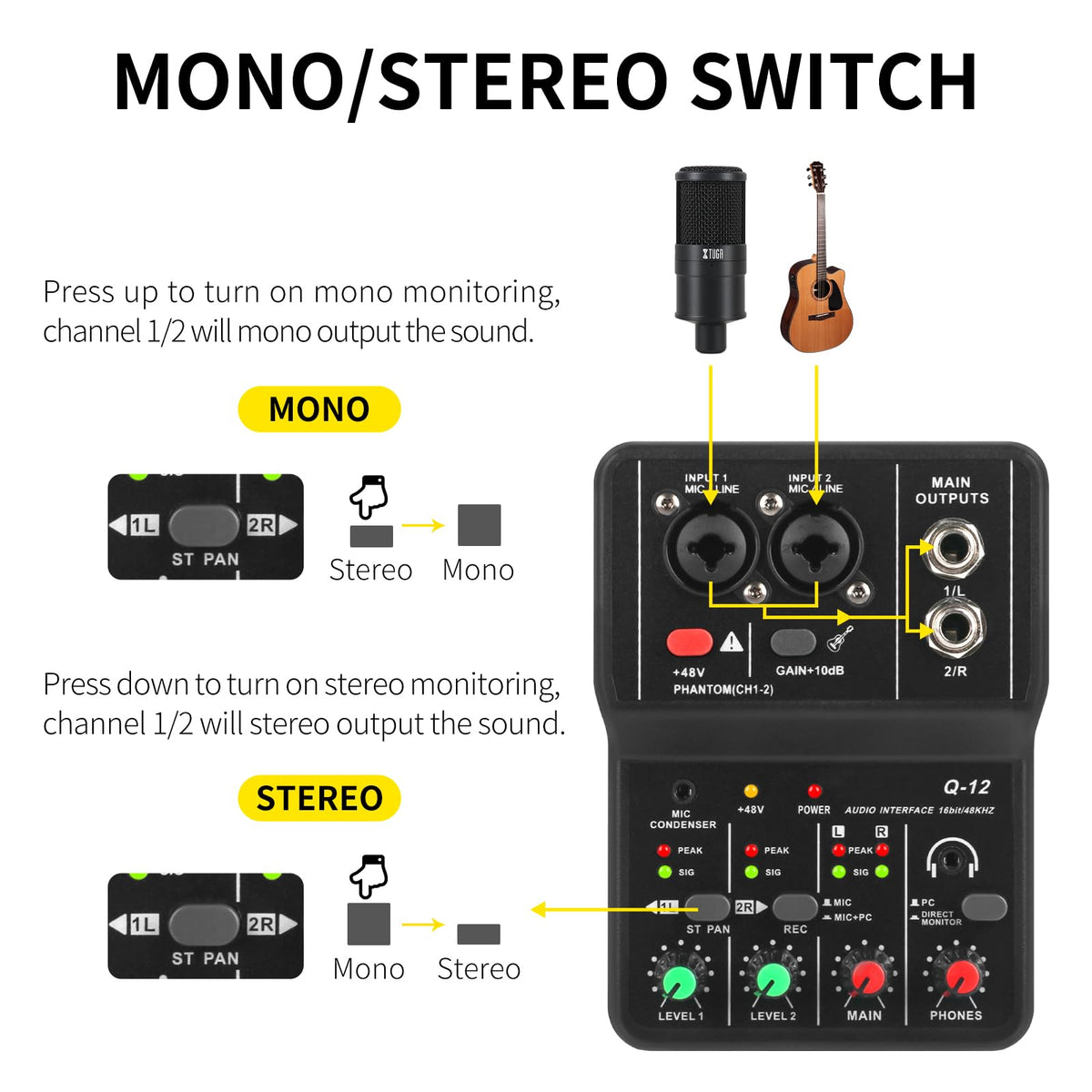 USB Audio Interface with XLR and 3.55m Microphone Jack V666