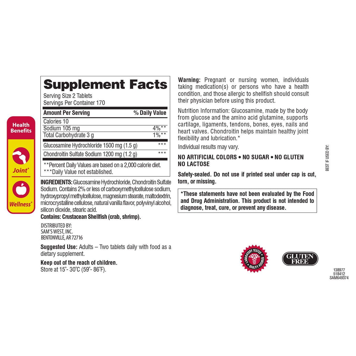 Triple Strength Glucosamine Chondroitin 340 Count 2 Pack F65279