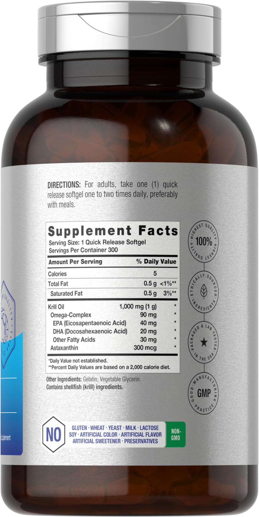 Antarctic Krill Oil 1000mg Softgels 300 Count D5828