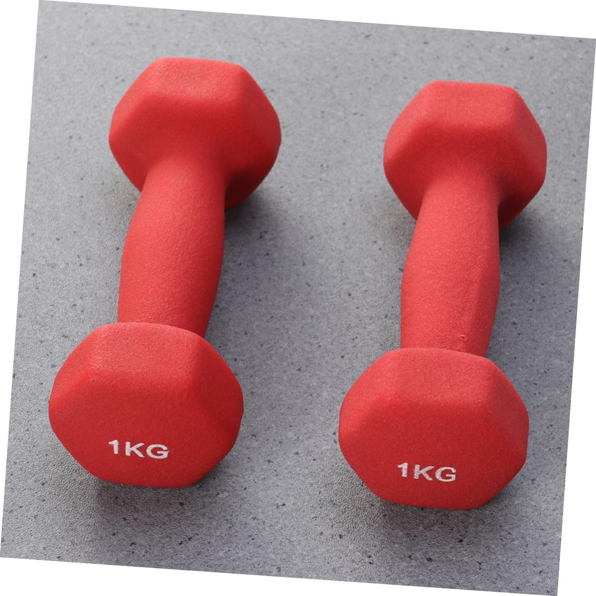 Ergonomic Hexagonal Neoprene Coated Dumbbells Red U909