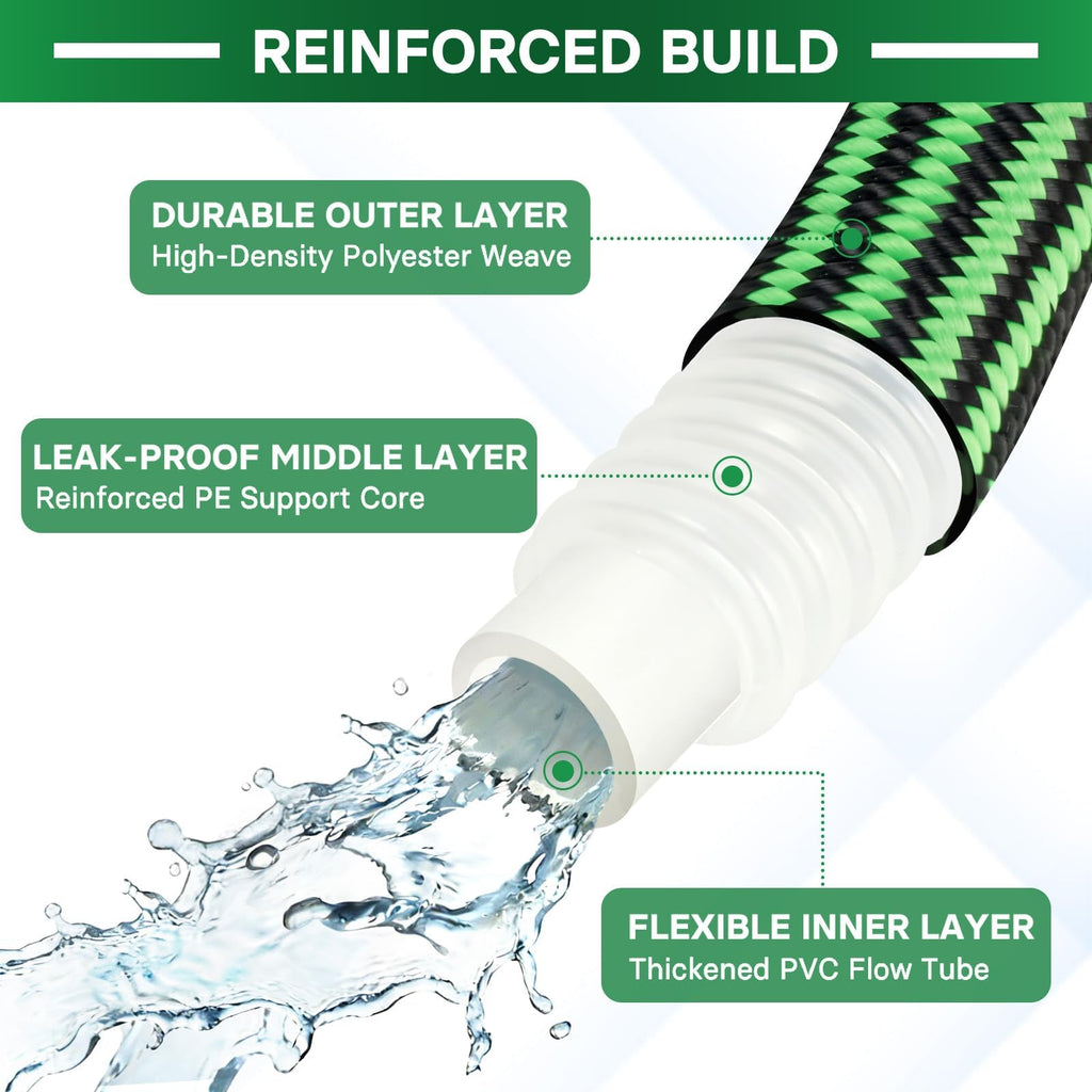 100 ft Flexible Non-Expandable Kink-Free Lightweight Garden Hose W775