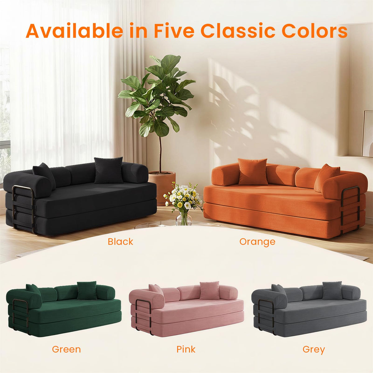 4-in-1 King Convertible Floor Sofa Bed U7675