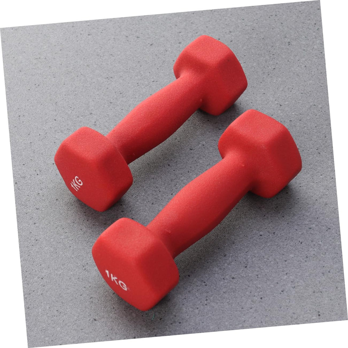 Ergonomic Hexagonal Neoprene Coated Dumbbells Red U909