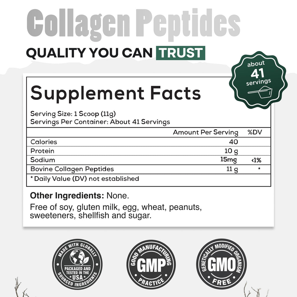 Collagen Peptides Powder Grass-Fed Hydrolyzed 16oz N755