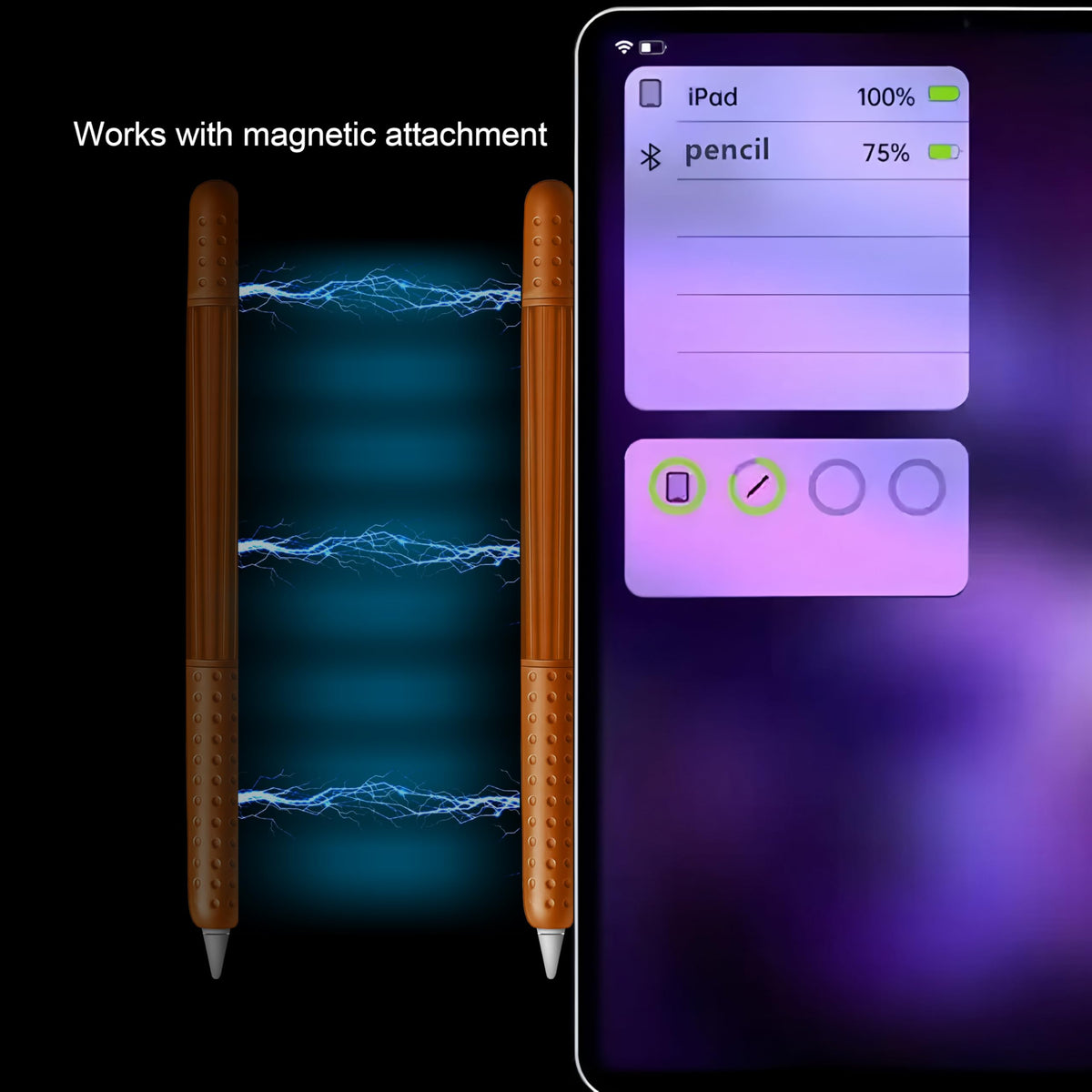 Silicone Case Cover Skin for Apple Pencil Brown W391437