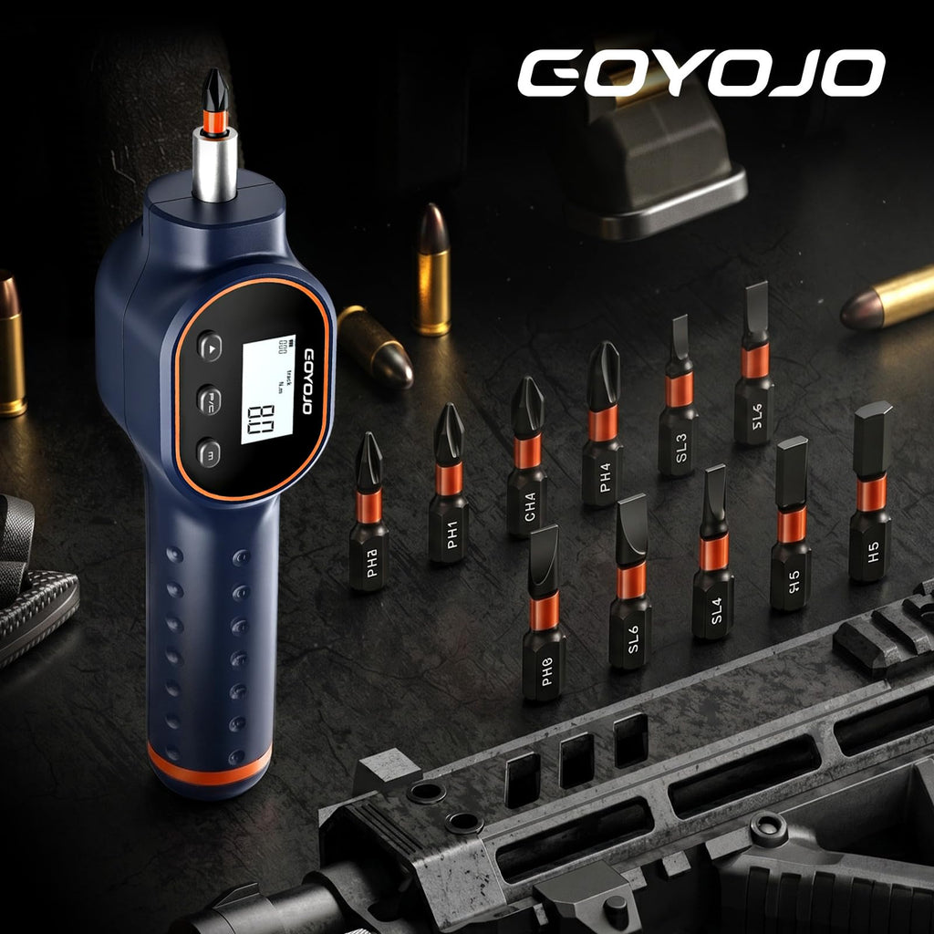 Digital Torque Screwdriver 1/4" Adjustable Set with Buzzer & Magnetic Bits U597429