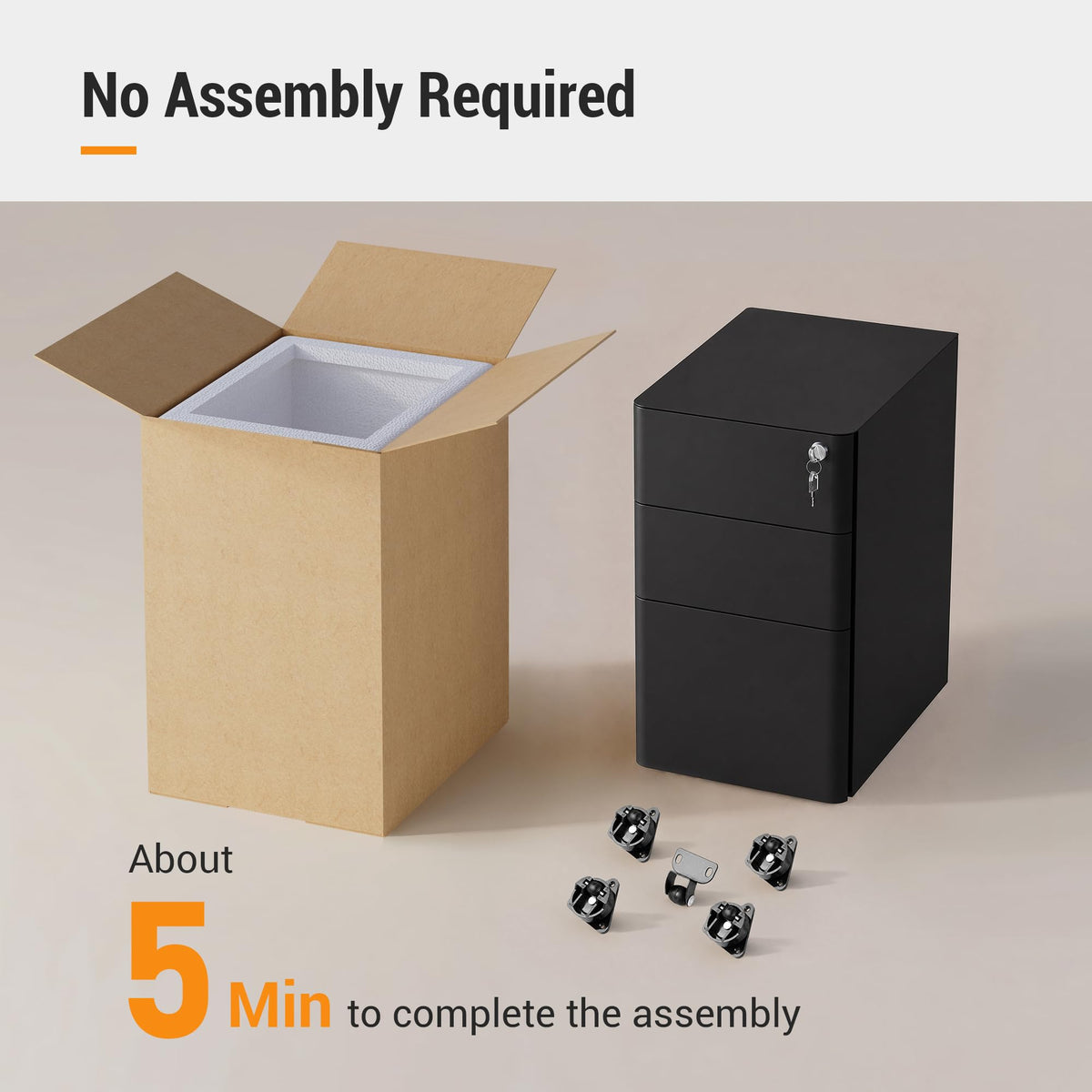3 Drawer Mobile File Cabinet X1163