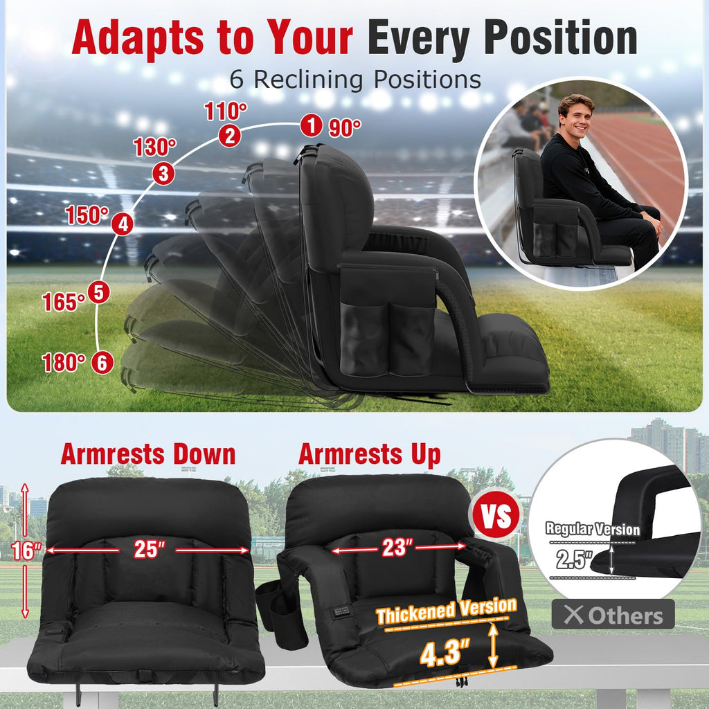 Heated Stadium Seats with Back Support 2 Pack G473