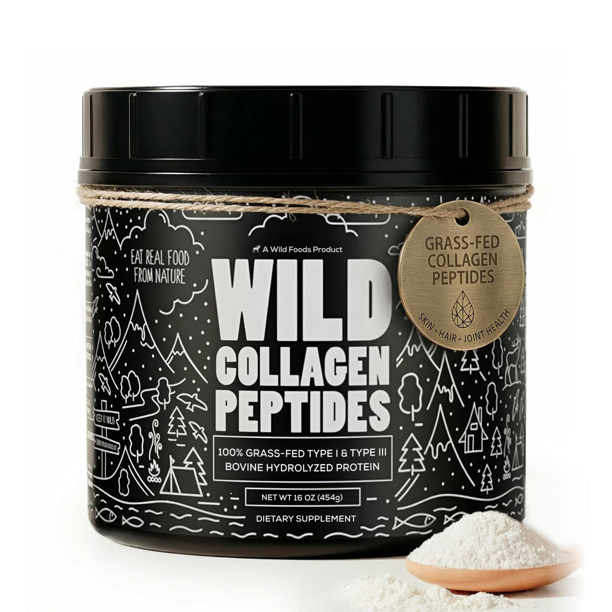Collagen Peptides Powder Grass-Fed Hydrolyzed 16oz N755