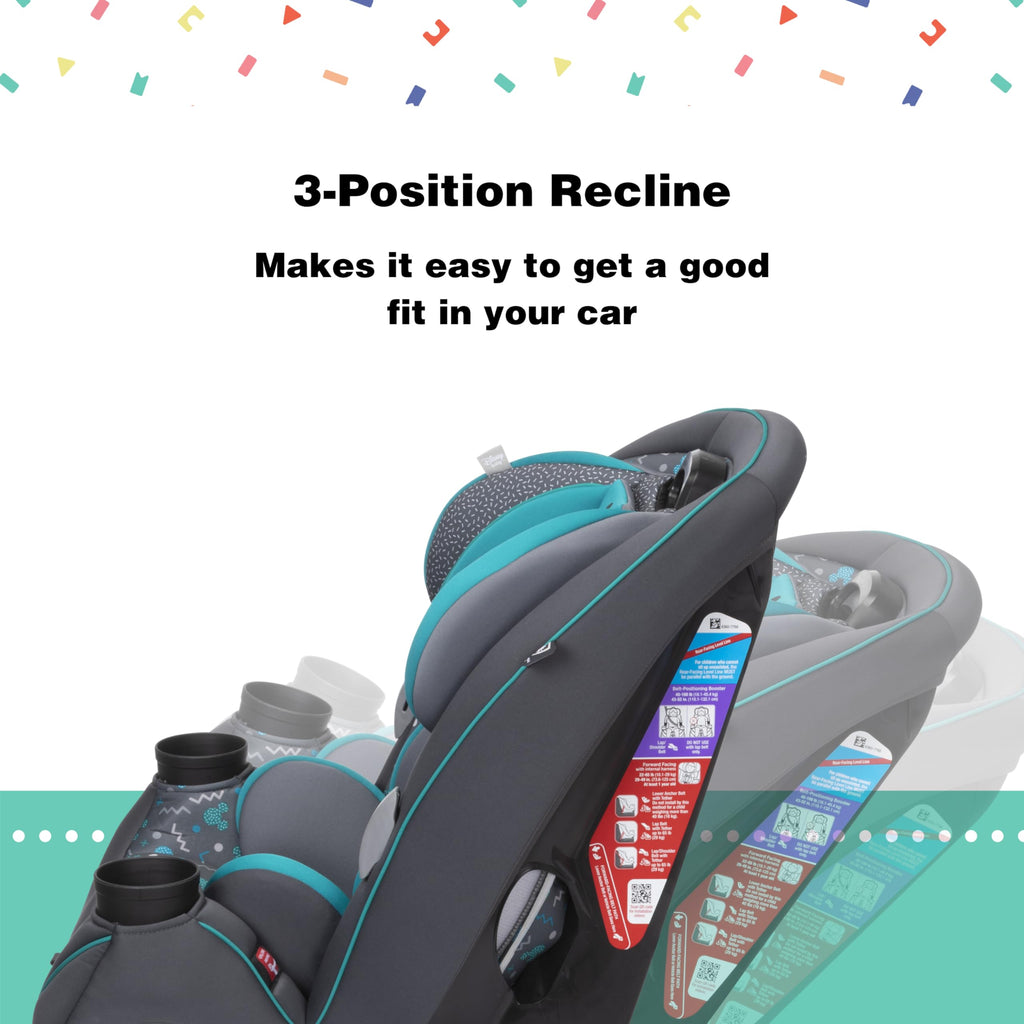 Convertible Car Seat, Rear Facing 5-40 pounds, Forward Facing 30-65 pounds, Booster 40-100 lbs F637648