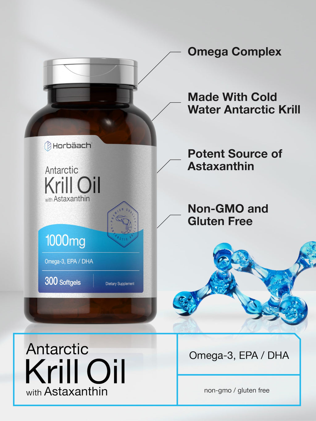 Antarctic Krill Oil 1000mg Softgels 300 Count D5828