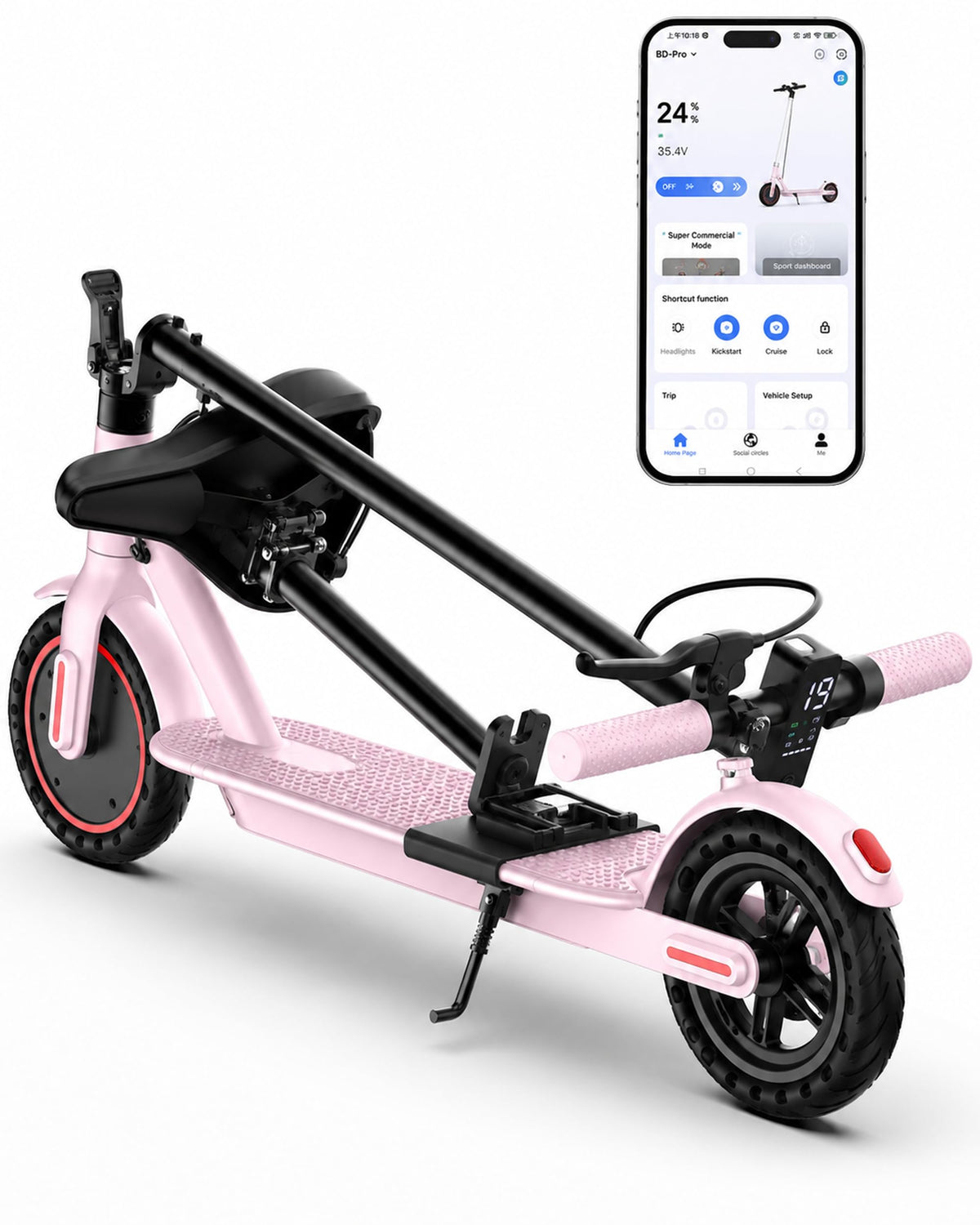 350W/500W Electric Scooter with Seat, Dual Suspension K382