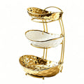 3 Tier Ceramic Fruit Bowl with Metal Stand B931884