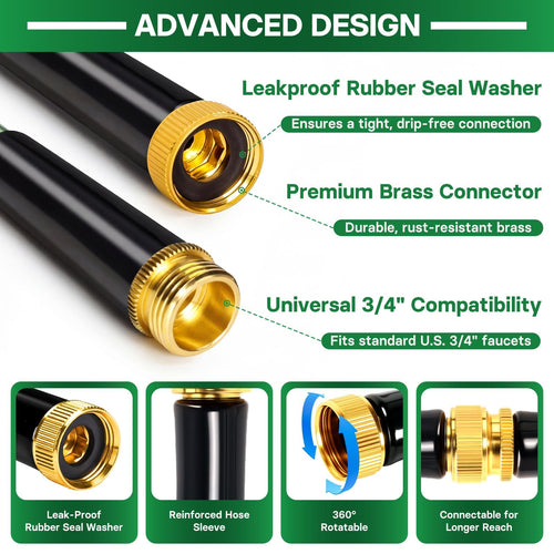 100 ft Flexible Non-Expandable Kink-Free Lightweight Garden Hose W775