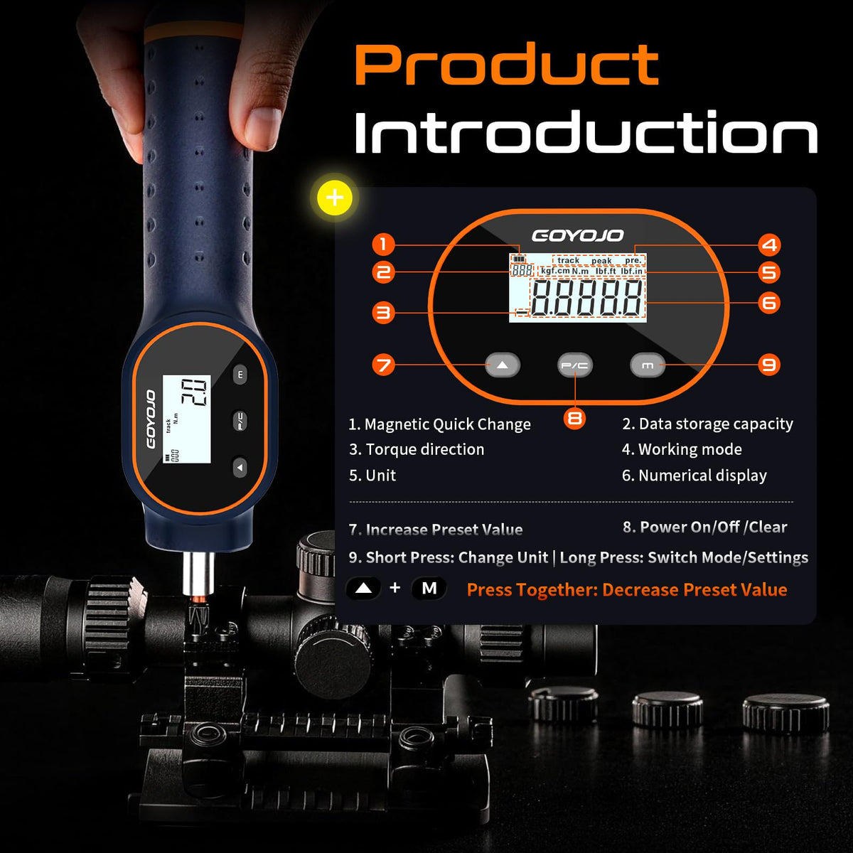 Digital Torque Screwdriver 1/4" Adjustable Set with Buzzer & Magnetic Bits U597429