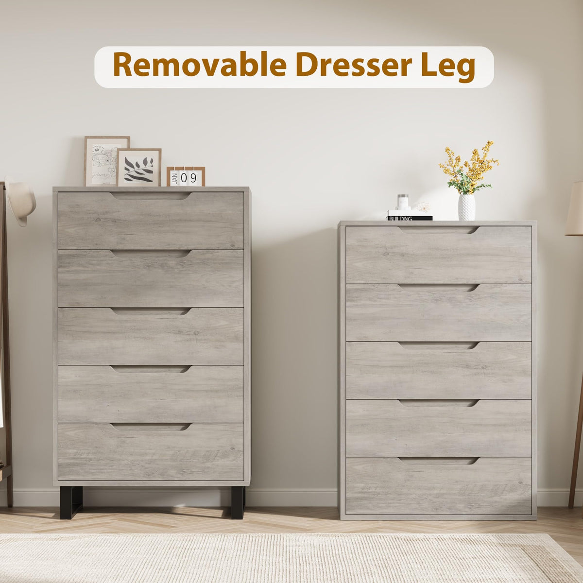 5 Drawer Vertical Dresser with Storage Z4523