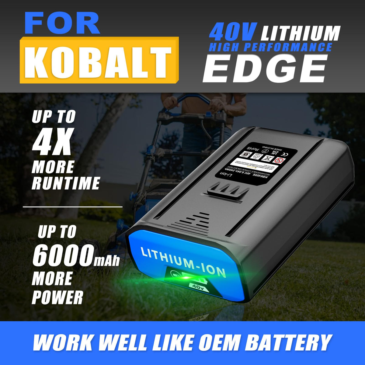 40V 6.0Ah Rechargeable Lithium Ion Battery Y2050