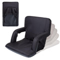 Portable Reclining Folding Stadium Seat with Back Support, Black C670