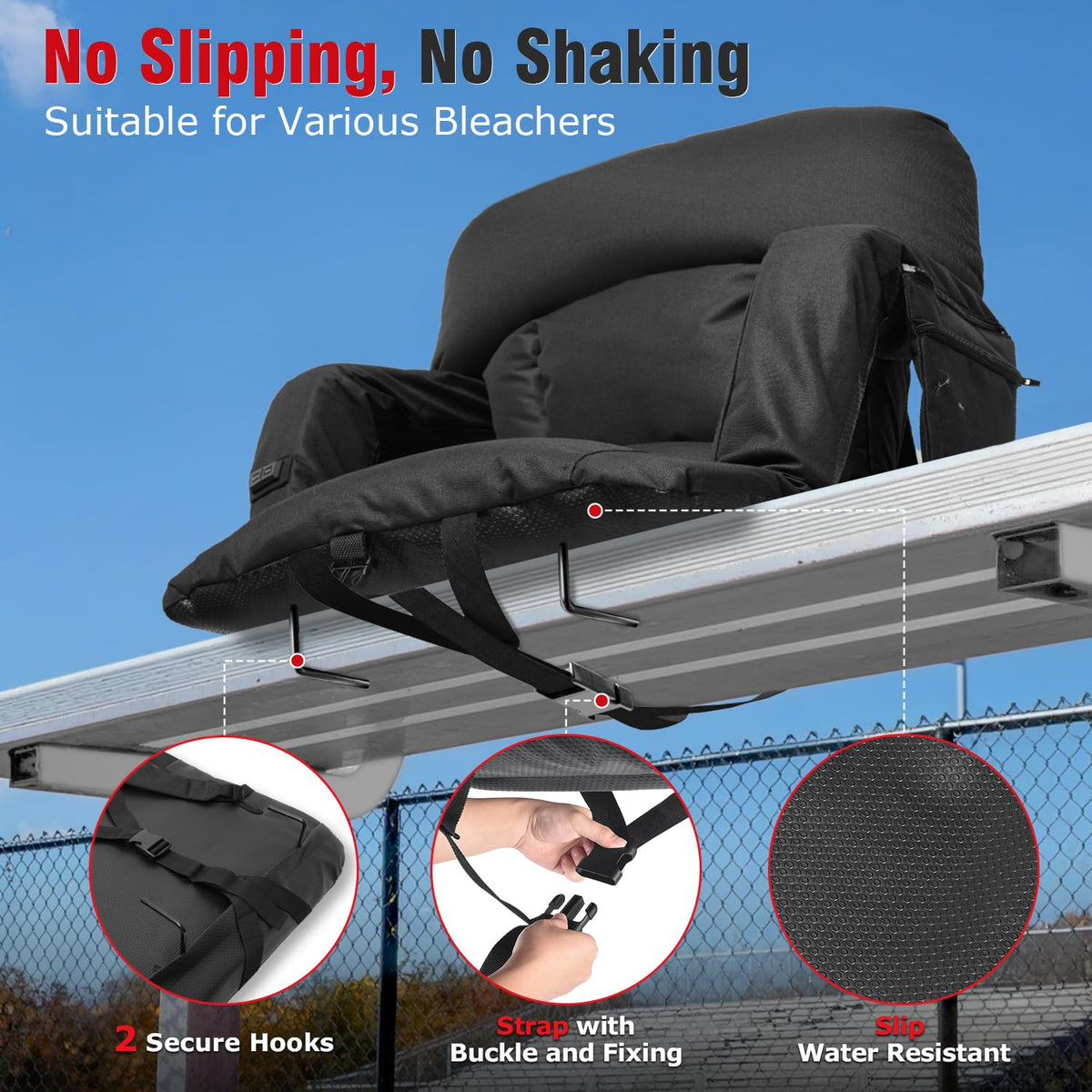 Heated Stadium Seats with Back Support 2 Pack G473