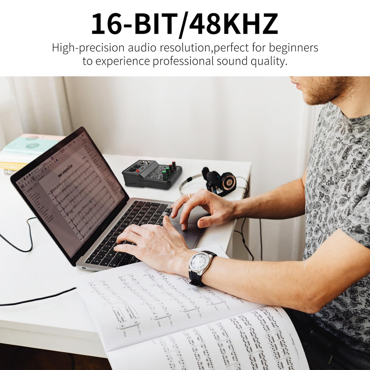 USB Audio Interface with XLR and 3.55m Microphone Jack V666