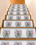 Pink Floral Non Slip Stair Treads 4 Pcs W891215