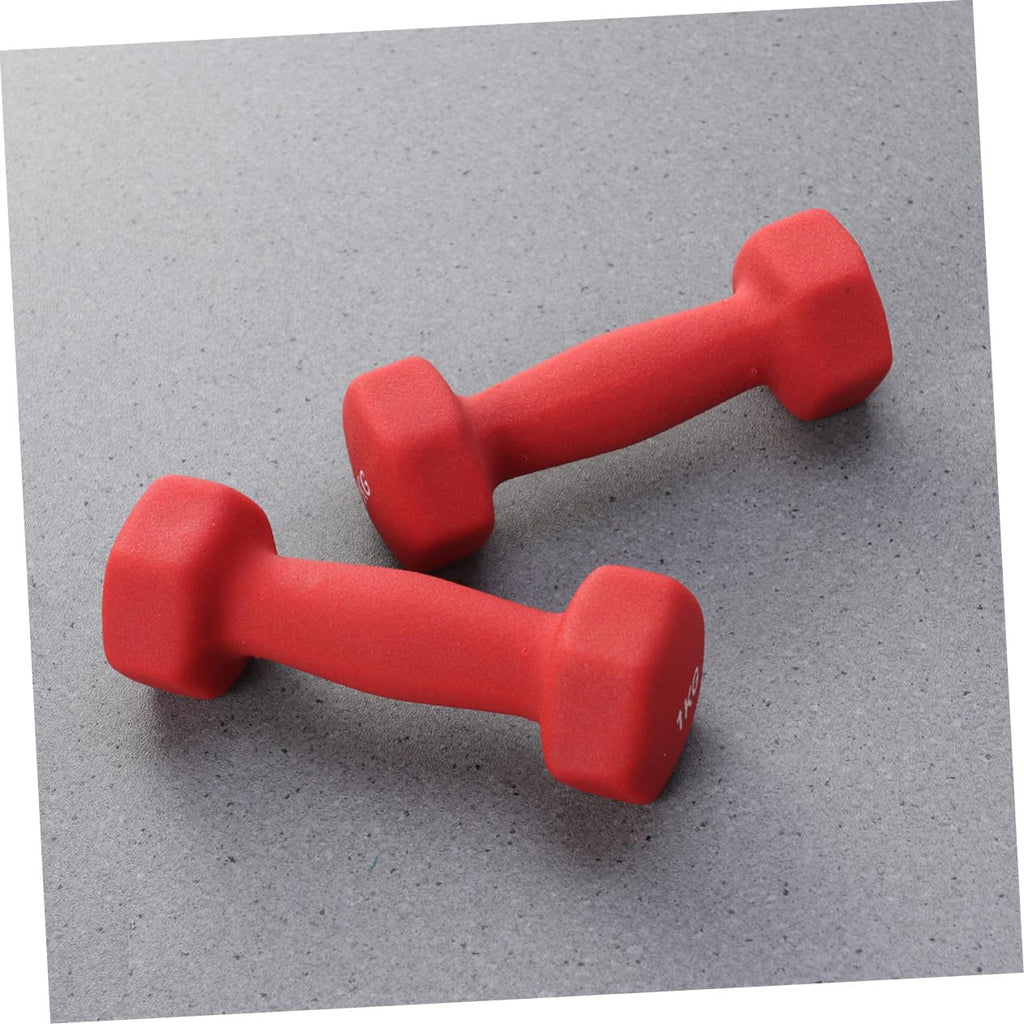 Ergonomic Hexagonal Neoprene Coated Dumbbells Red U909