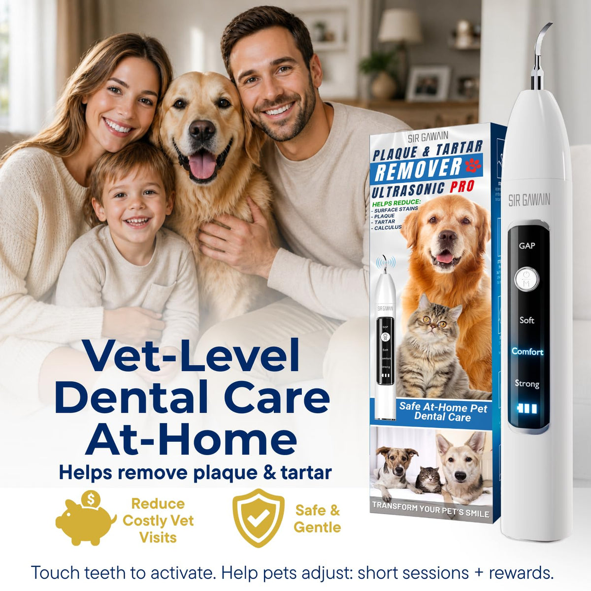 Ultrasonic Pet Dental Cleaner with 4 Tips and 3 Modes S9268