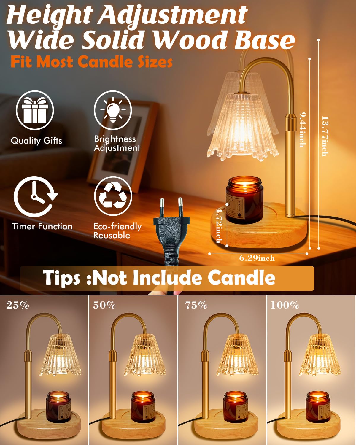 Candle Warmer Lamp with Timer & Dimmer G275