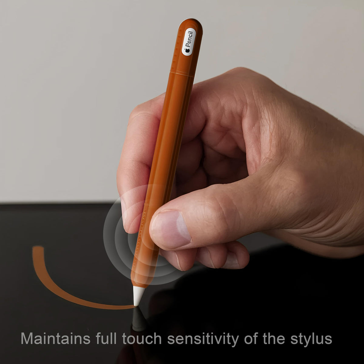 Silicone Case Cover Skin for Apple Pencil Brown W391437