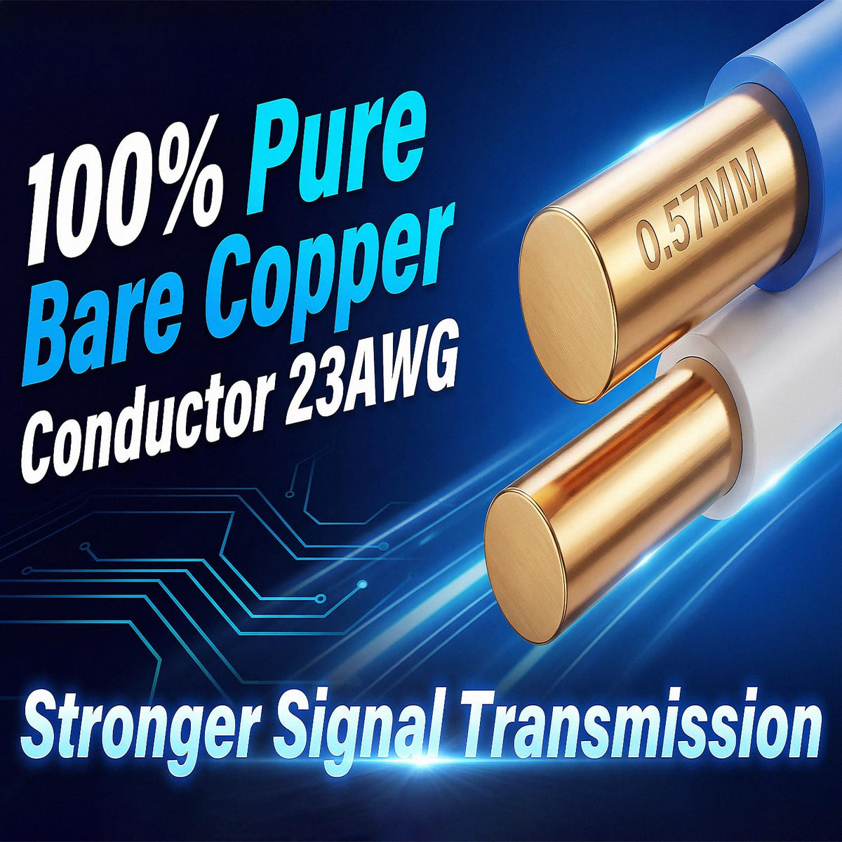 Cat6A Plenum 1000ft 23AWG UTP Solid Bare Copper Blue F41418