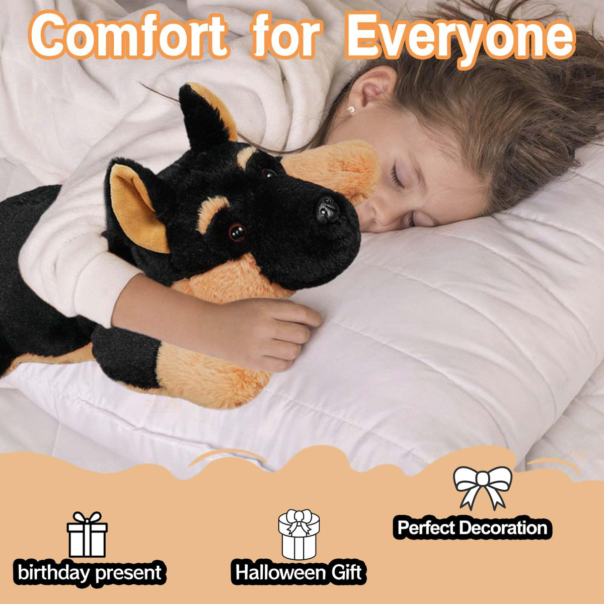 20" 4.1 lbs German Shepherd Plush Hugging Pillow Q6639
