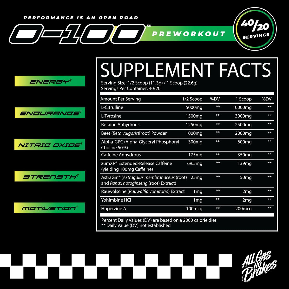 Citrus Tsunami Pre Workout Powder 40/20 Servings E57630
