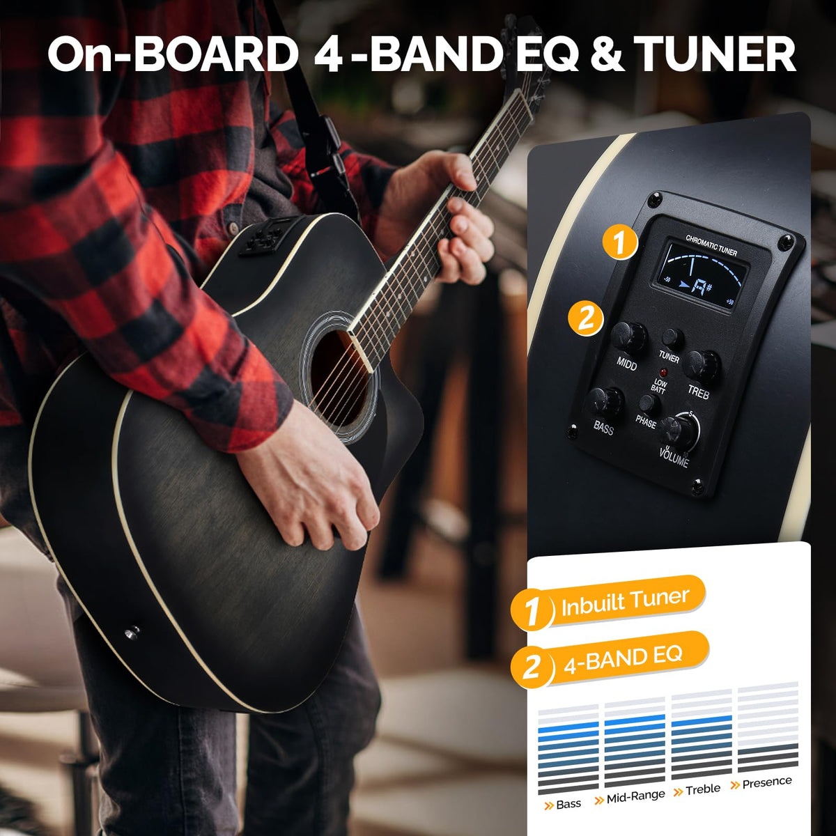 41 Inch Cutaway Acoustic Electric Guitar Kit with 15W Amp S254813