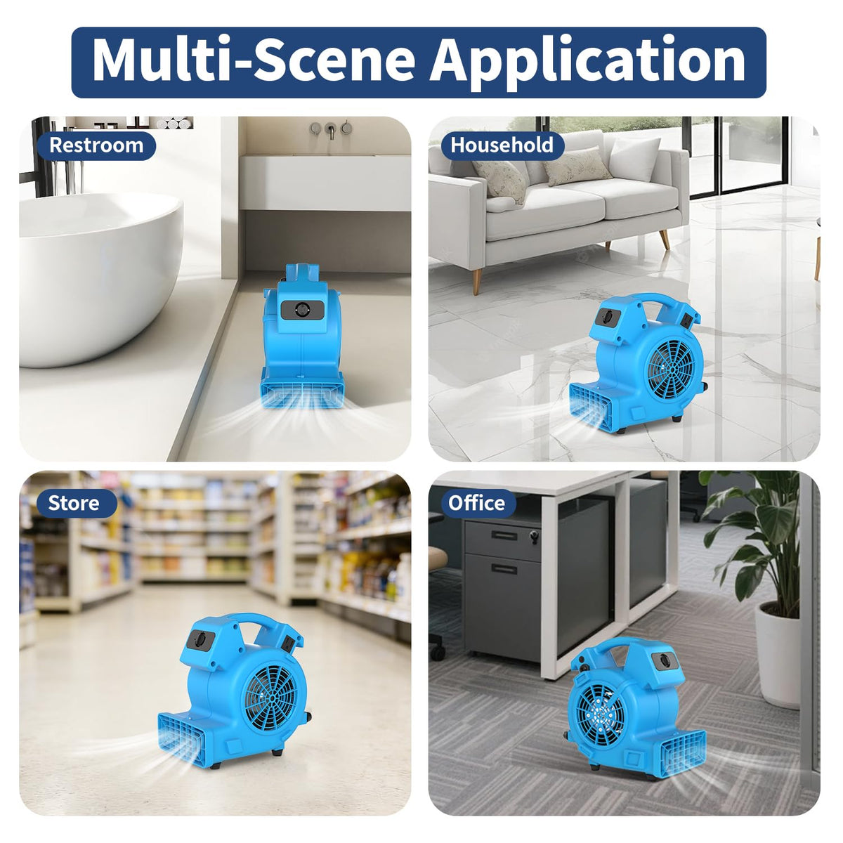 600 CFM Portable Air Mover Blower Fan with 3 Speeds S313