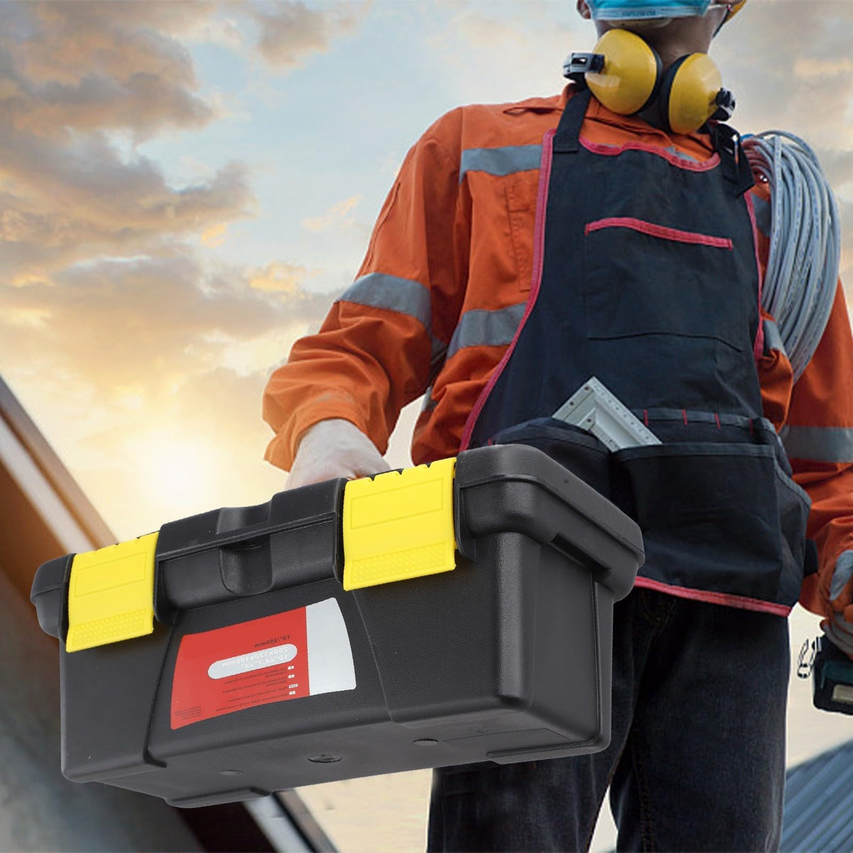 10-Inch Plastic Toolbox with Dual Layer Storage L2021