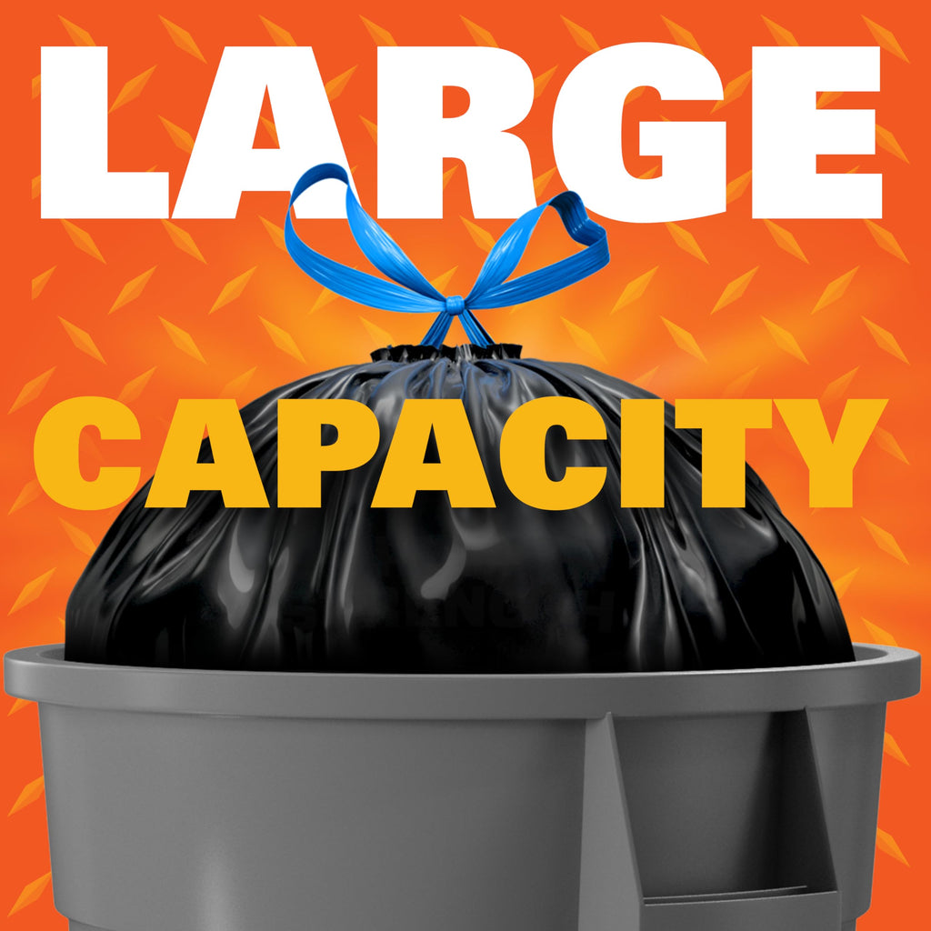 33 Gallon Black Trash Bags with Drawstrings, 48ct I12701