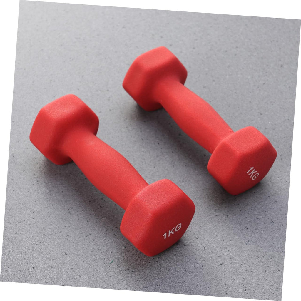 Ergonomic Hexagonal Neoprene Coated Dumbbells Red U909