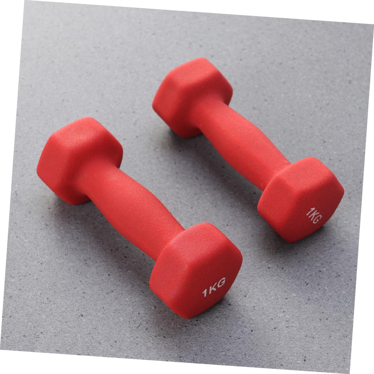 Ergonomic Hexagonal Neoprene Coated Dumbbells Red U909