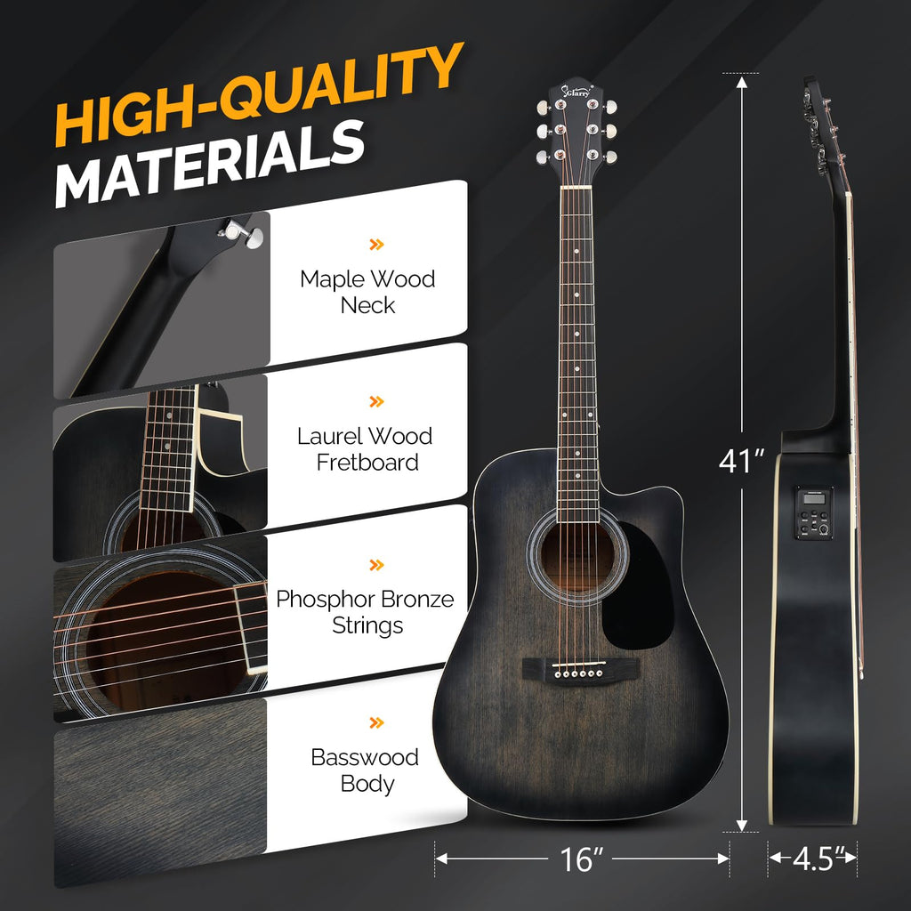 41 Inch Cutaway Acoustic Electric Guitar Kit with 15W Amp S254813