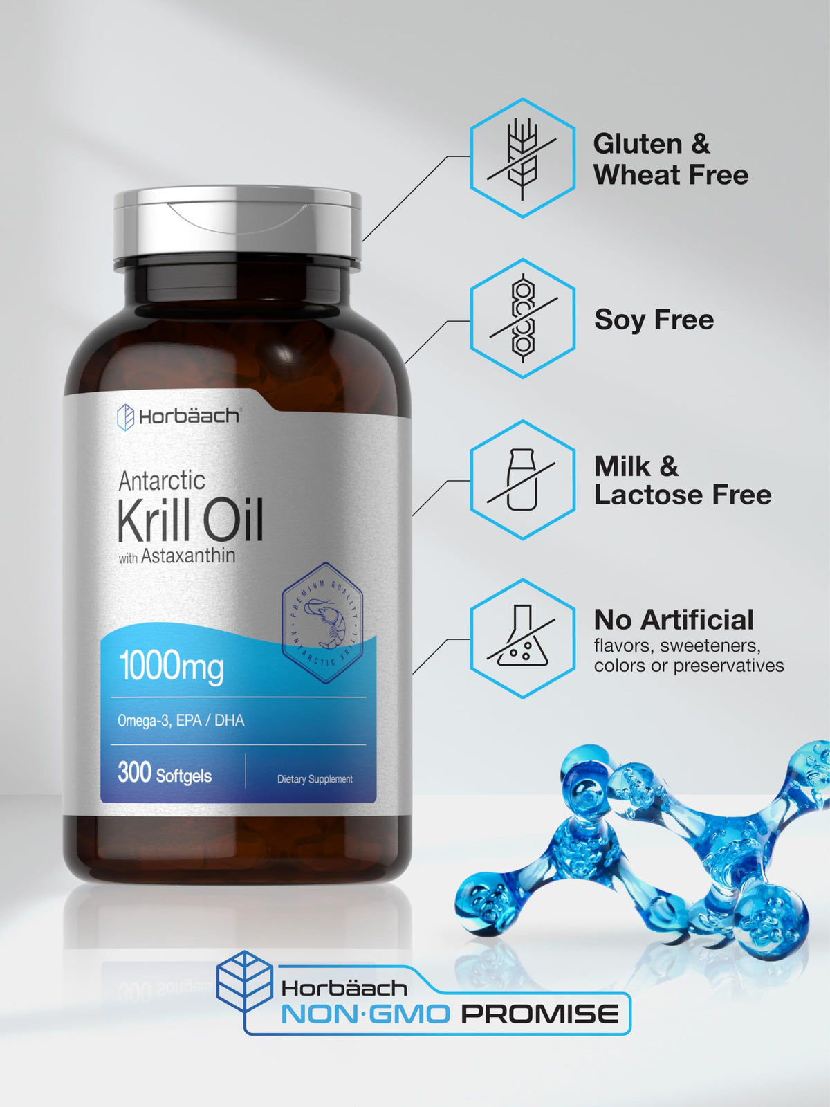 Antarctic Krill Oil 1000mg Softgels 300 Count D5828