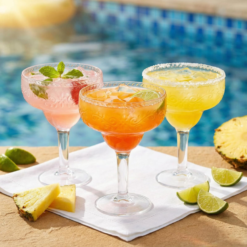 6 Pack 16oz Clear Acrylic Margarita Glasses T4838