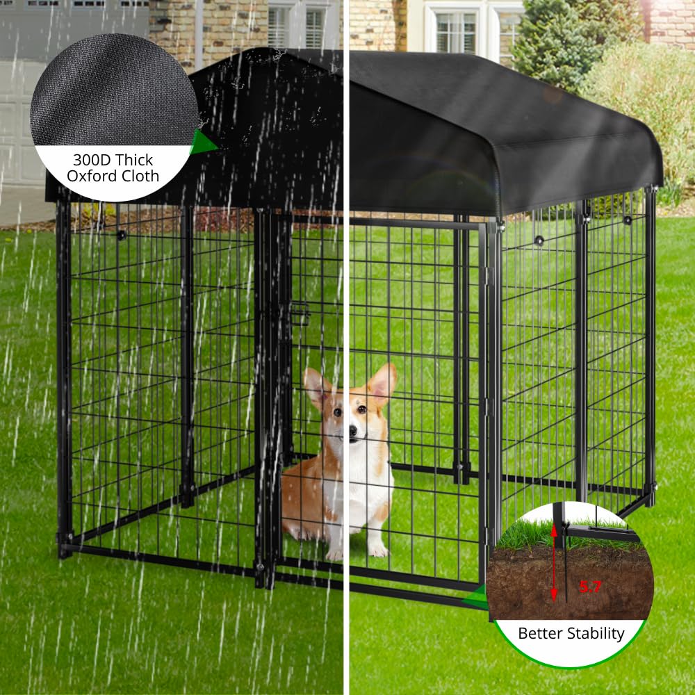 Welded Wire Dog Kennel with Roof K6641