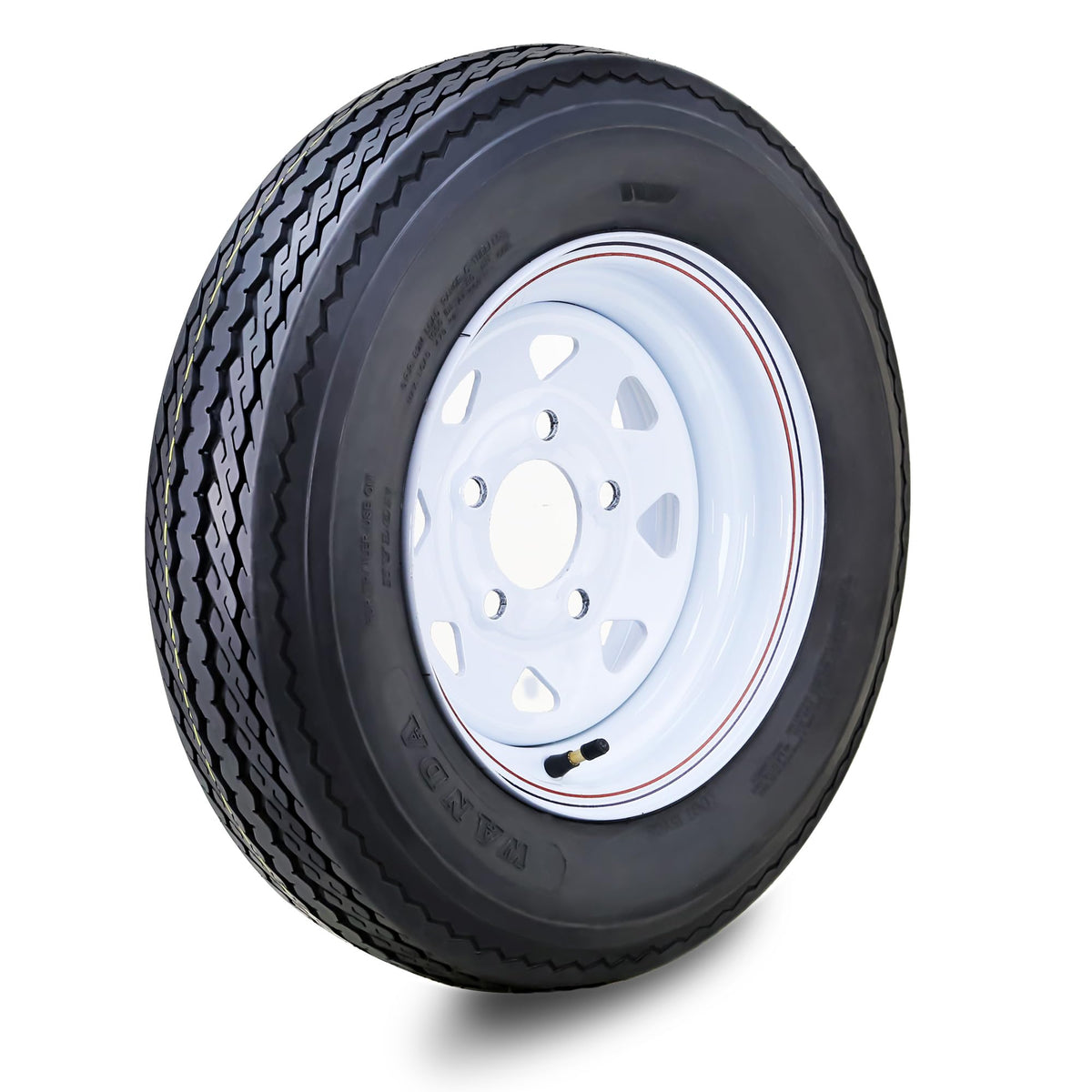 5.30-12 Trailer Tire Wheel 6-Ply White Spoke Rim Q97629