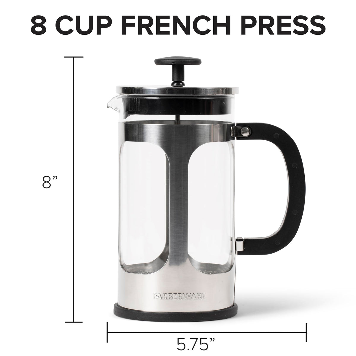 8 Cup Stainless Steel French Press Coffee Maker I557703