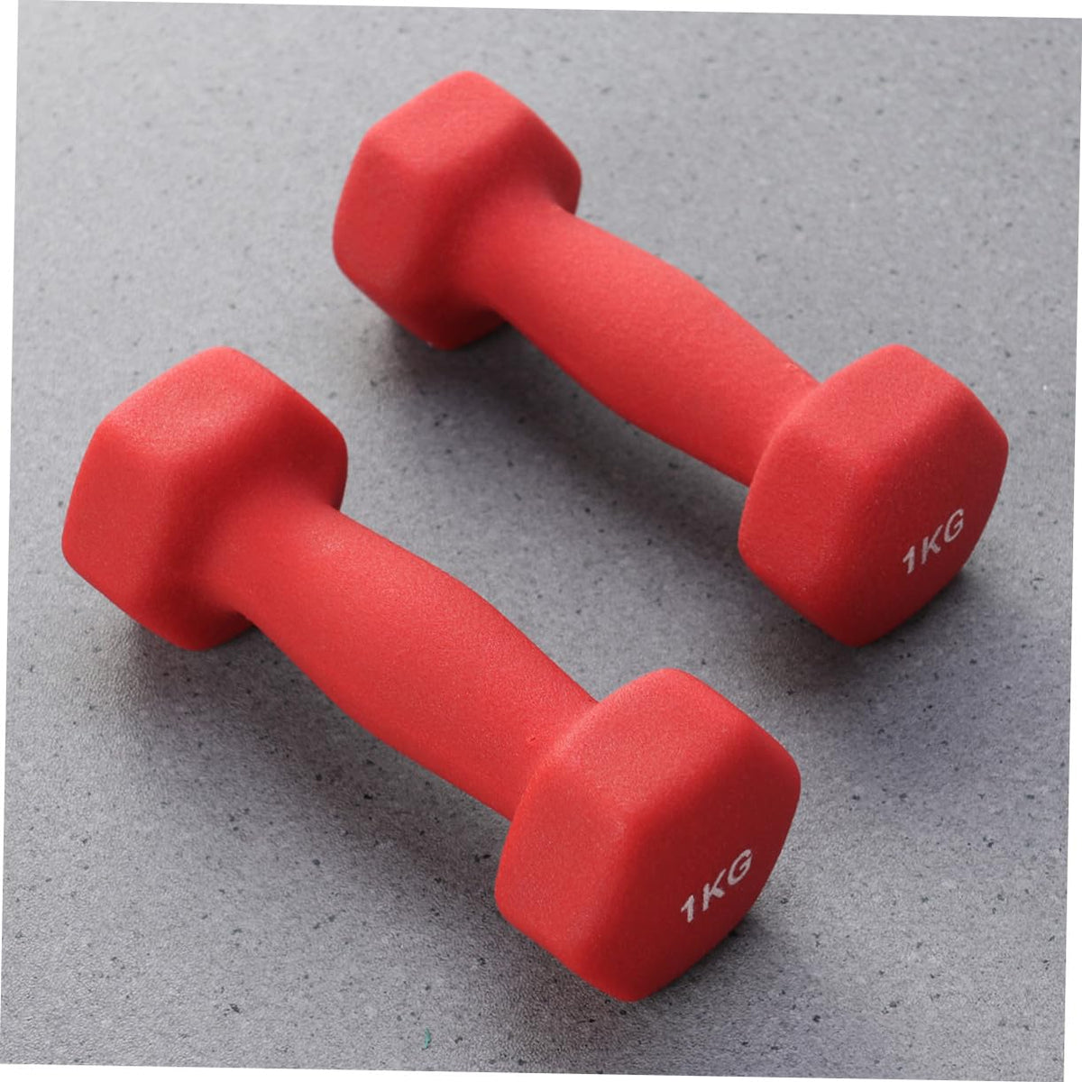 Ergonomic Hexagonal Neoprene Coated Dumbbells Red U909