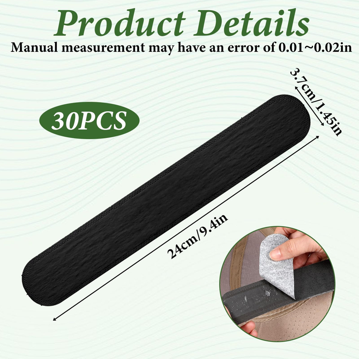 30 Pcs Disposable Hat Sweat Liner Sweatband Inserts O3841