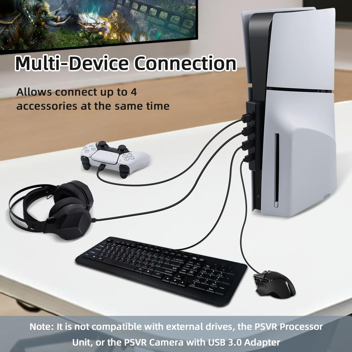 Black 4 Ports USB 2.0 Hub P6117