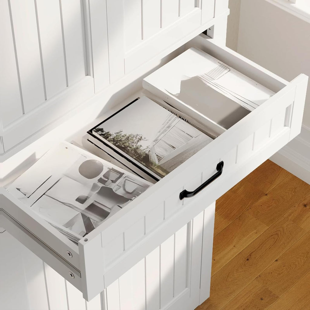71" White Kitchen Pantry Storage Cabinet V4396