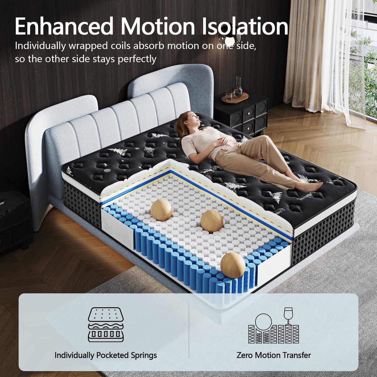 12 Inch Full Hybrid Mattress with Pocket Springs & Cooling Memory Foam O505